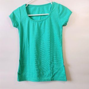 Basic Turquoise Crewneck Womens shirt